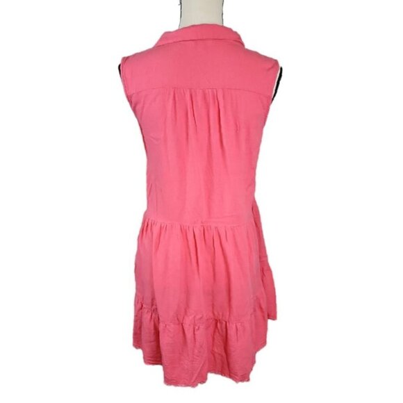 Umgee mini dress size L linen blend sleeveless collared - Picture 2 of 10